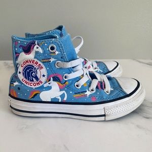 Blue Unicorn Rainbow Converse High Tops | Size 11